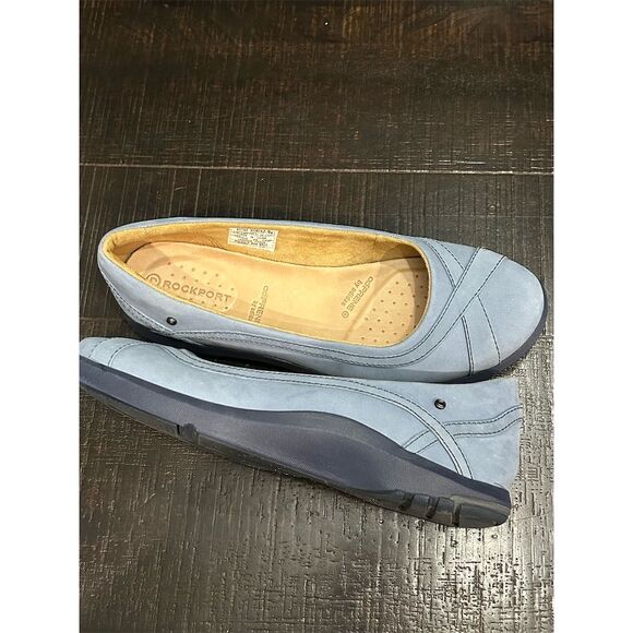 Rockport Women's Blue Leather Loafers Size 8.0  Slip On Round Toe - Picture 4 of 7